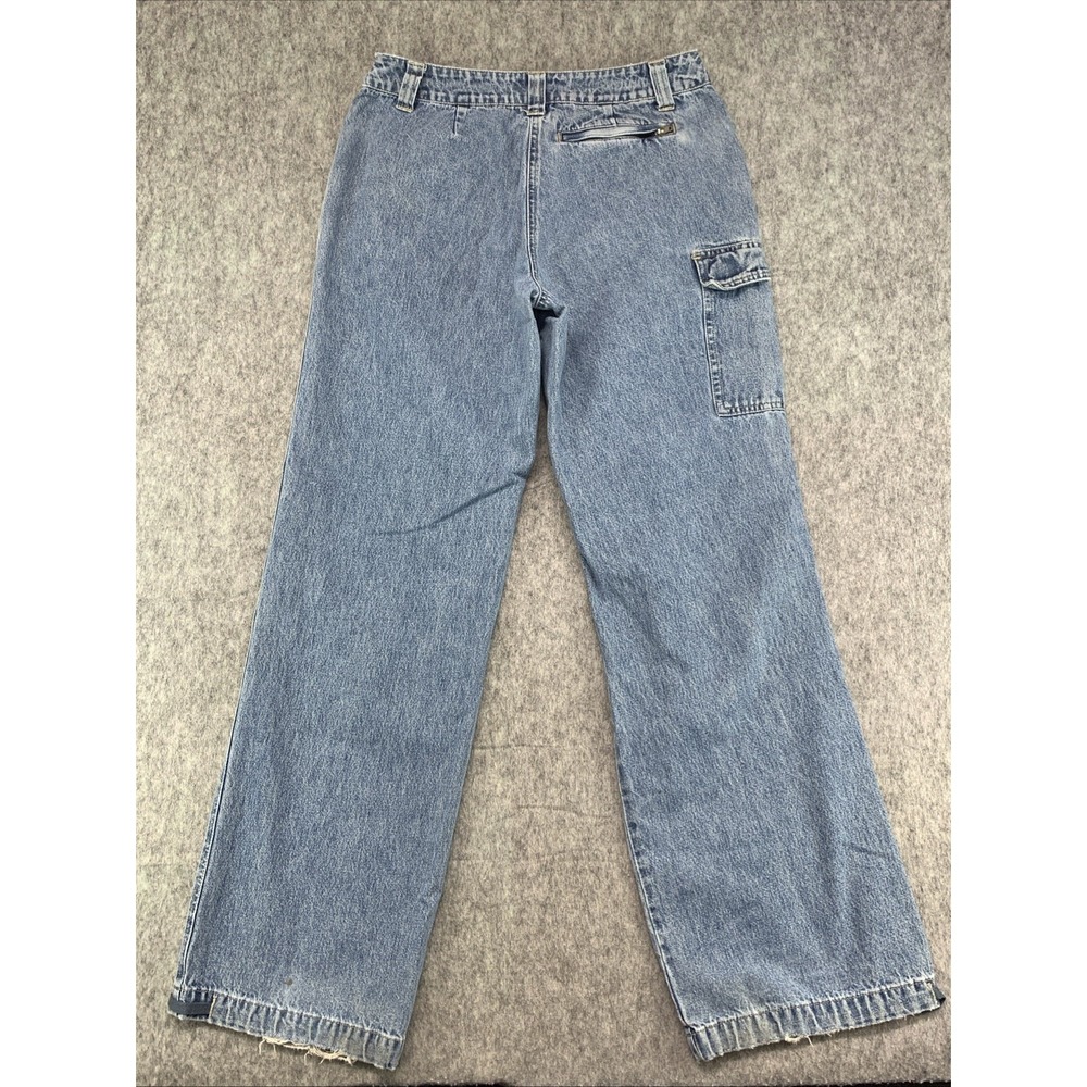 VTG Y2K NY JEANS Women's Baggy Carpenter Articulated Leg 100% Cotton - Size 4 - Picture 2 of 15
